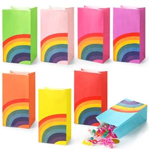 TOXOY 48 PCS Rainbow Gift Bags, Party Favor Bags Small Gift Bags Paper Candy Bags for Birthday Party