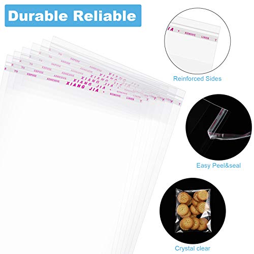 Geyoga 4 Size 240 Pieces Clear Plastic Cello Bag Resealable Self Sealing Cellophane Bag for Candy Cookies Decorative Wrapper (4 x 6 Inch, 5 x 7 Inch, 8 x 12 Inch, 10 x 13 Inch)