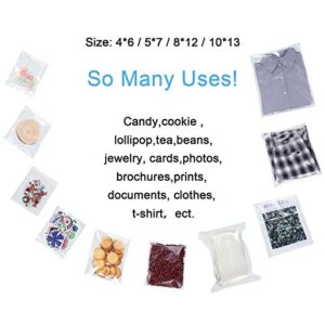 Geyoga 4 Size 240 Pieces Clear Plastic Cello Bag Resealable Self Sealing Cellophane Bag for Candy Cookies Decorative Wrapper (4 x 6 Inch, 5 x 7 Inch, 8 x 12 Inch, 10 x 13 Inch)