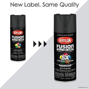 Krylon K02732007 Fusion All-In-One Spray Paint for Indoor/Outdoor Use, Satin Black 12 Ounce (Pack of 1)