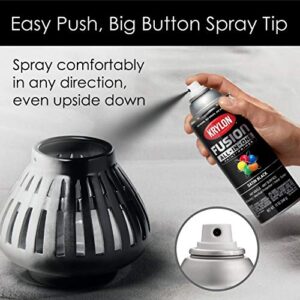 Krylon K02732007 Fusion All-In-One Spray Paint for Indoor/Outdoor Use, Satin Black 12 Ounce (Pack of 1)