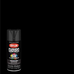 Krylon K02732007 Fusion All-In-One Spray Paint for Indoor/Outdoor Use, Satin Black 12 Ounce (Pack of 1)