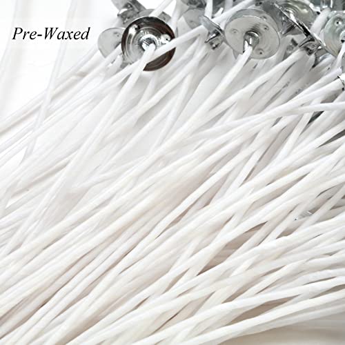 Candle Wick,100 Piece Candle Wicks for Candle Making DIY, 6 Inch Pre-Waxed Cotton Wick with Tabs