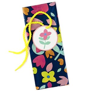 Hallmark 56" Jumbo XL Plastic Gift Bag (Pink and Yellow Flowers) for Birthdays, Mother's Day, Bridal Showers, Baby Showers, Engagements, Weddings and More