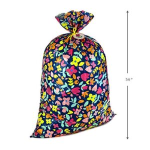 Hallmark 56" Jumbo XL Plastic Gift Bag (Pink and Yellow Flowers) for Birthdays, Mother's Day, Bridal Showers, Baby Showers, Engagements, Weddings and More