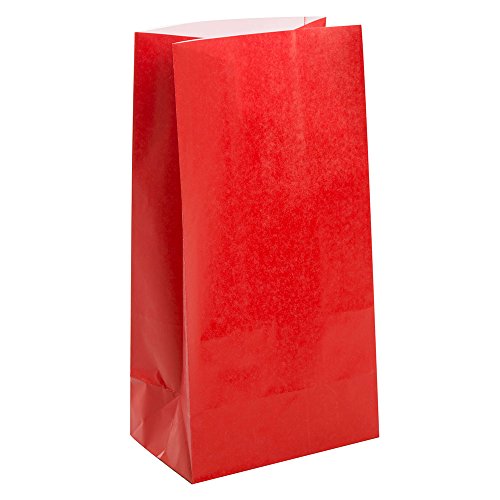 Unique Party Paper Bags, 10" x 5", Ruby Red