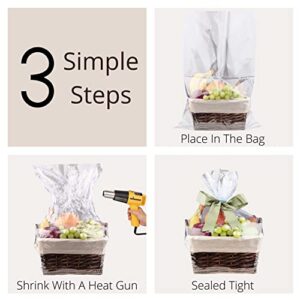 Shrink Wrap Basket Bags For Gift Baskets Clear Cellophane PVC Shrink Bags 16"x 24" (10 Pack)