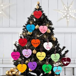 XIANMU 300 Pcs 15 Colors Paper Heart Tags with String Valentines Day Decorations Colored Gift Tags Labels Hang Tag for DIY Arts Crafts Wedding Christmas Thanks Giving Birthday Baby Showes Party Favors