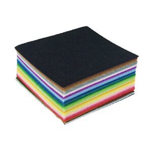 42pcs Felt Fabric Sheet 4"x4" Assorted Color DIY Craft Squares Nonwoven 1mm Thick