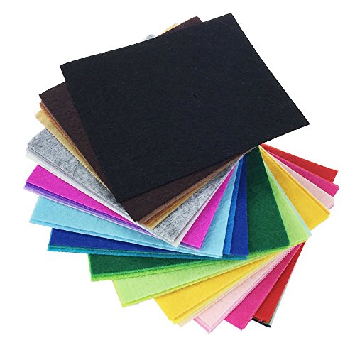 42pcs Felt Fabric Sheet 4"x4" Assorted Color DIY Craft Squares Nonwoven 1mm Thick