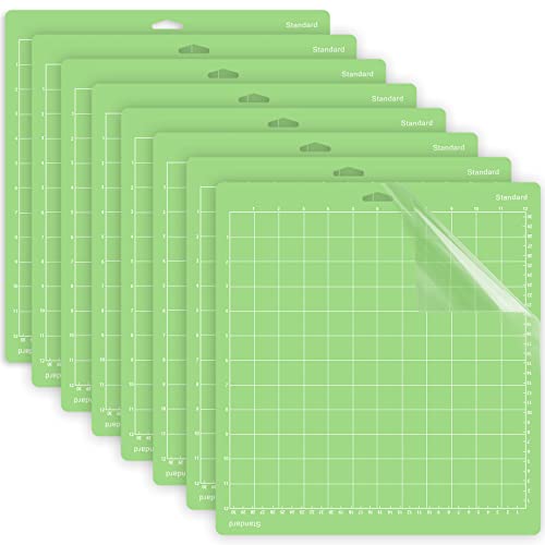 Gwybkq Cutting Mat for Cricut Explore One/Air/Air 2/Maker 8 Pack 12x12 Inch Standard Green Grip Adhesive Sticky Non-Slip Durable Mat Cut Mats Replacement Accessories