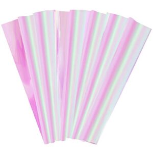 bskifnn 20pcs cellophane wrap paper clear rainbow color for birthday mother’s day valentine’s day christmas gift candy package flower wrapping 20.5″ x23.6″