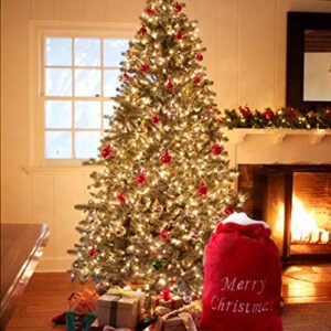 Luxury Oversized Velvet Santa's Gift Sack 3D Plush Faux Fur Cuff with Cord Drawstring – 34" Tall x 24" Wide