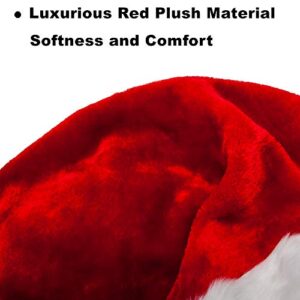 Luxury Oversized Velvet Santa's Gift Sack 3D Plush Faux Fur Cuff with Cord Drawstring – 34" Tall x 24" Wide