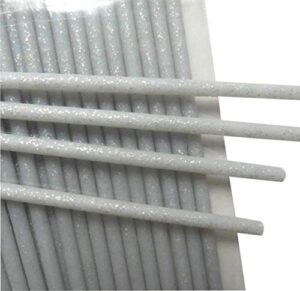 50pcs silver fairy dust glitter plastic sticks, 6″ (150mm) x 5/32″ (4.5mm)