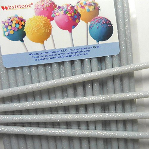 50pcs Silver Fairy Dust Glitter Plastic Sticks, 6" (150mm) x 5/32" (4.5mm)