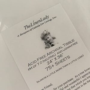 75 Sheets 24x36 Acid Free Tissue Paper -TheLinenLady- Protect Your HEIRLOOMS!!