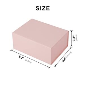 BETTPACK Gift Boxes Magnetic Closure 8.2 x6.4 x3.3In,Pink Boxes with Lids Collapsible Sturdy Gift Box Packaging for Mother Day, Birthday, Festivals, Anniversaries, Weddings