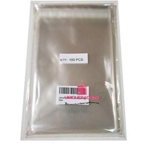 UNIQUEPACKING 100 Pcs 4 5/8 X 5 3/4 Clear A2+ Card Resealable Cello/Cellophane Bags (Fit One A2 Size Card w/Envelope)