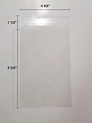 UNIQUEPACKING 100 Pcs 4 5/8 X 5 3/4 Clear A2+ Card Resealable Cello/Cellophane Bags (Fit One A2 Size Card w/Envelope)