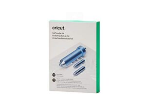 cricut foil transfer kit, includes 12 foil transfer sheets, 3 cricut tools in 1 with interchangeable tips (fine, medium & bold), tool housing & adhesive tape, for cricut maker & explore machines