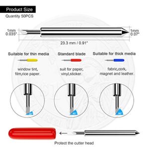 Hadwoer 50PCS Replacement Cutting Blades for Cricut Explore Air 2/Air 3/Maker/Maker 3, Includ 10PCS Fine Point Blade, 30PCS Standard Blaeds and 10PCS Deep Point Blades Compatible with Cricut Blades (Multicolored)