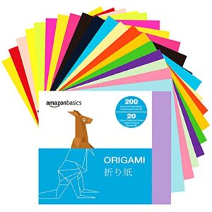 amazon basics origami paper, double sided color, assorted colors