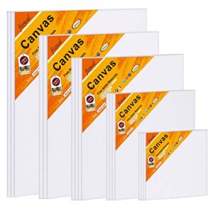fixwal 18 pack canvases for painting art canvas boards canvas panels multipack, 4×4, 5×7, 8×10, 9×12, 11×14 inches, 3mm thickness canvas value multi pack for acrylic pouring, oil paint art