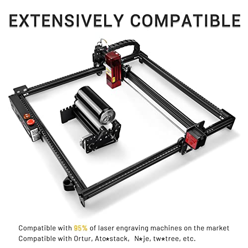 ORTUR Rotary Roller YRR 2.0, 360° Y-axis Laser Rotary Roller for Engraving Cylindrical Objects Cans, 7 Adjustment Diameters, Min to 8mm, Compatible with Most Laser Engravers