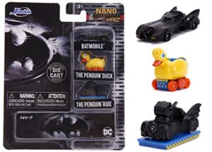 jada toys nano hollywood rides batman returns batmobile 3 pk, black