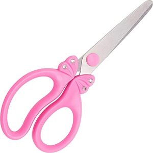Kids Scissors, Kids Scissors for Girls, 5.9" Pink Kids Scissors, Girls Scissors, Child Safety Scissors for Kids for School and Classroom (Pink)