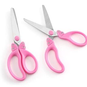 Kids Scissors, Kids Scissors for Girls, 5.9" Pink Kids Scissors, Girls Scissors, Child Safety Scissors for Kids for School and Classroom (Pink)