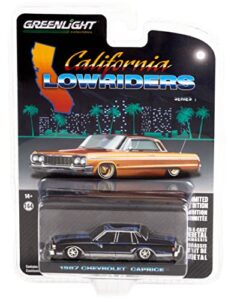 1987 chevy caprice lowrider custom black with graphics california lowriders release 1 1/64 diecast model car by greenlight 63010 d