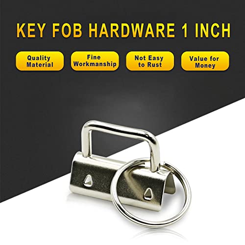48 Sets Key Fob Hardware by EKUIEKA,1 Inch 8 Colors Fob Key Chain Wristlet Hardware with Split Rings,Key Lanyard and Key Chain Making Hardware Supplies