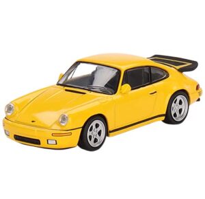 1987 ruf ctr blossom yellow with black stripes limited edition to 3000 pieces worldwide 1/64 diecast model car by true scale miniatures mgt00419