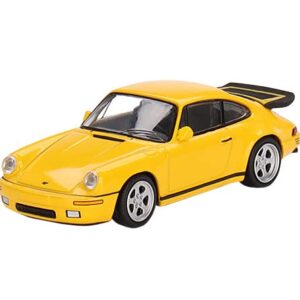 1987 RUF CTR Blossom Yellow with Black Stripes Limited Edition to 3000 Pieces Worldwide 1/64 Diecast Model Car by True Scale Miniatures MGT00419