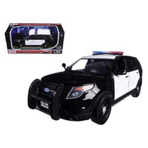 Motormax 76958 2015 Ford Interceptor Unmarked Police Car Black/White 1/24 Diecast Model Car