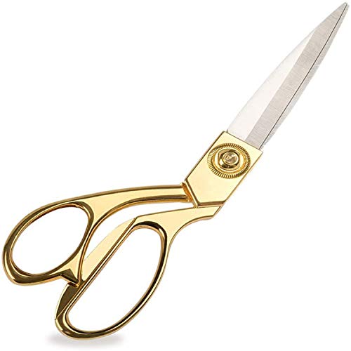 ZJMZZM 8.5 '' Gold Stainless Steel Sharp Tailor Scissors Professional Household Scissors Craft Scissors Fabric Scissors Heavy Duty Cutting Sewing, Crafts, Home Kitchen Office