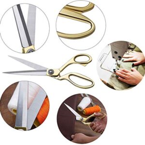 ZJMZZM 8.5 '' Gold Stainless Steel Sharp Tailor Scissors Professional Household Scissors Craft Scissors Fabric Scissors Heavy Duty Cutting Sewing, Crafts, Home Kitchen Office