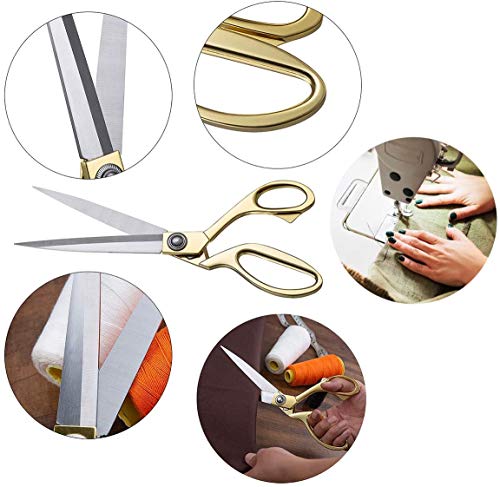 ZJMZZM 8.5 '' Gold Stainless Steel Sharp Tailor Scissors Professional Household Scissors Craft Scissors Fabric Scissors Heavy Duty Cutting Sewing, Crafts, Home Kitchen Office