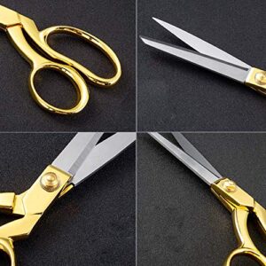 ZJMZZM 8.5 '' Gold Stainless Steel Sharp Tailor Scissors Professional Household Scissors Craft Scissors Fabric Scissors Heavy Duty Cutting Sewing, Crafts, Home Kitchen Office