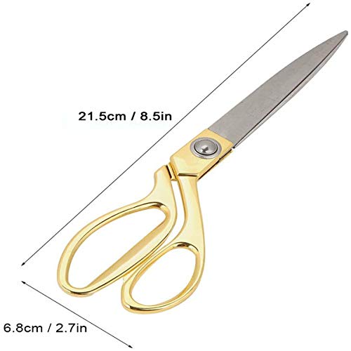 ZJMZZM 8.5 '' Gold Stainless Steel Sharp Tailor Scissors Professional Household Scissors Craft Scissors Fabric Scissors Heavy Duty Cutting Sewing, Crafts, Home Kitchen Office