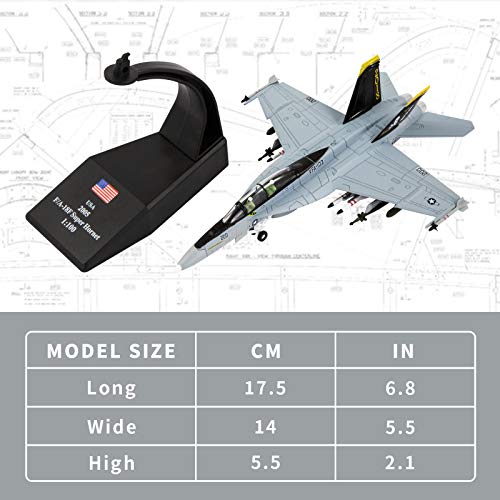 Lose Fun Park 1:100 F/A-18 Hornet Strike Fighter Attack Diecast Military Planes Matel Model Airplane with Stand