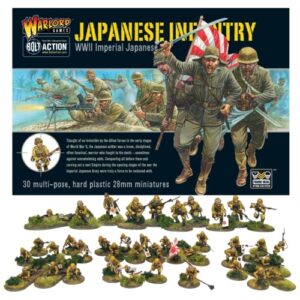 wargames delivered bolt action miniatures – japanese infantry troop set, world war 2 miniatures, action figures 28mm scale army men for miniature wargame by warlord games