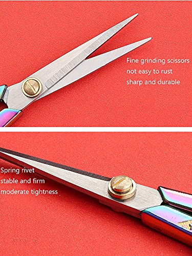 Jasni Embroidery Scissors Small Professional Stainless Steel Sewing Vintage Plum blossom handle Sharp Pointed for DIY tools Craft cutting Tailor Styling Thread Yarn Shears 2 Packs 5 Inches (Color)