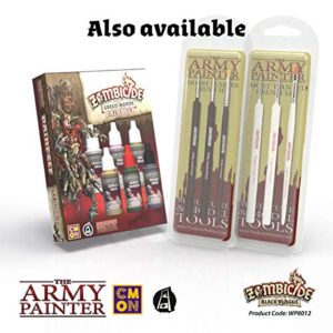 The Army Painter Zombicide Paint Set, 10 Dropper Bottles of Miniature Paint with Free Paintbrush, High-Pigment Zombicide Black Plague Paint Set for Miniatures - Warpaints Zombicide Black Plague Set