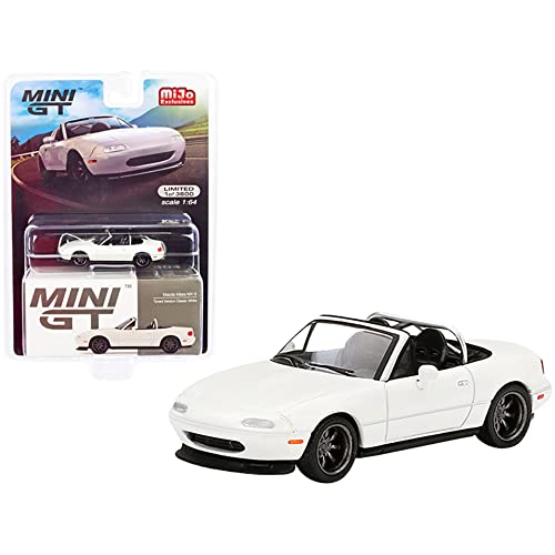 TRUE SCALE miniatures Mazda Miata MX-5 (NA) Convertible Tuned Version Classic White Limited Edition to 3600 Pieces Worldwide 1/64 Diecast Model Car