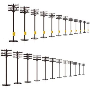 24pcs model n scale 1:160 power pole telegraph telephone poles railroad diorama (style a)