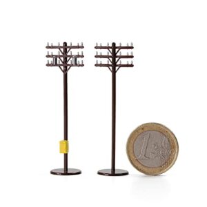 24pcs Model N Scale 1:160 Power Pole Telegraph Telephone Poles Railroad Diorama (Style A)