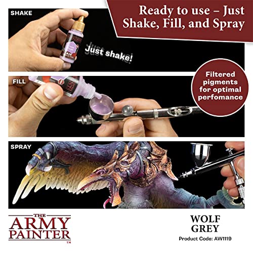 The Army Painter Warpaint Air Wolf Grey - Acrylic Non-Toxic Heavily Pigmented Water Based Paint for Tabletop Roleplaying, Boardgames, and Wargames Miniature Model Painting